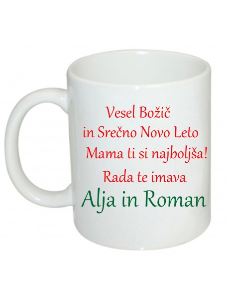 Skodelica vesel božič in srečno novo leto