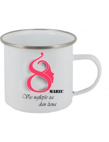 Skodelica emajlirana dan žena obraz