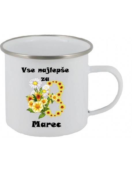 Skodelica emajlirana dan rožice