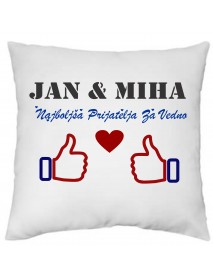 Blazinica z napisom prijatelj - like