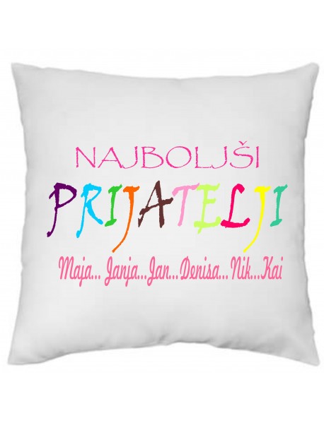 Blazinica z napisom prijatelji po imenu