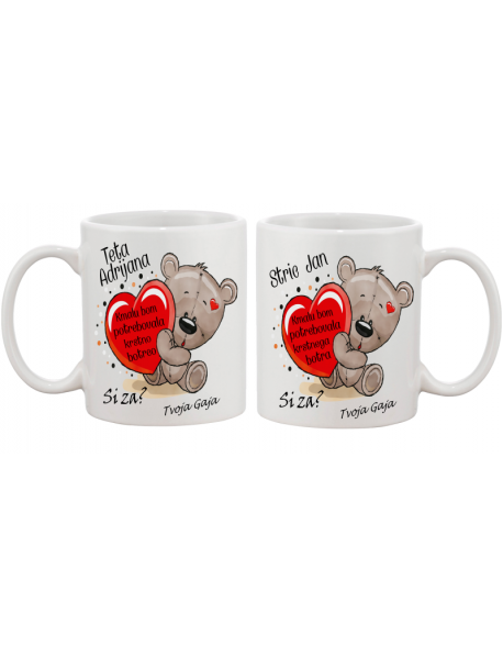 Skodelica medvedek komplet botra / boter