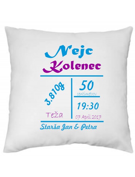 Blazinica z napisom starši - za fantka