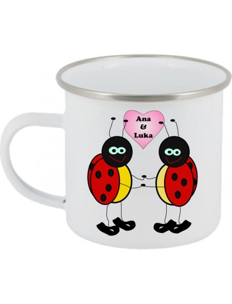 Skodelica emajlirana pikapolonica