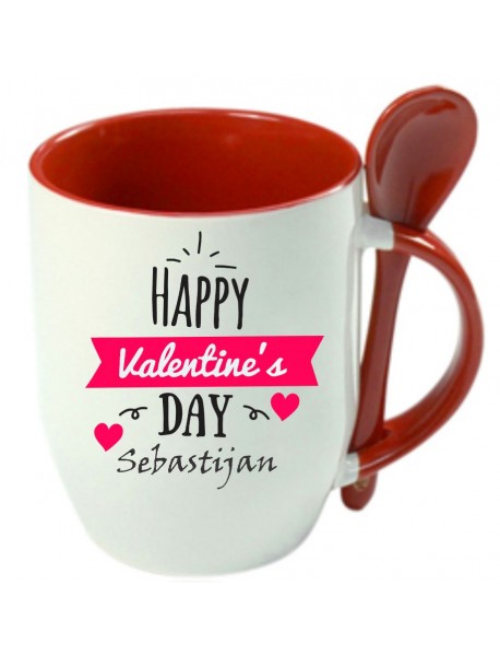 Skodelica z žličko valentinovo